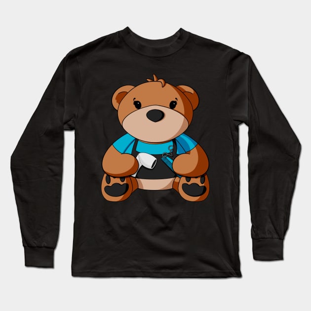 Hairdresser Teddy Bear Long Sleeve T-Shirt by Alisha Ober Designs